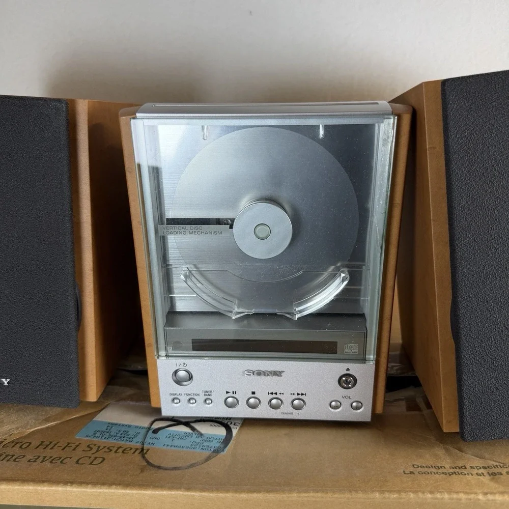 Sony CMT-EX1 Desktop Micro Hi-Fi CD System w/ Speakers Remote Box Tested